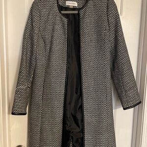 Calvin Klein Women's Black and White Textured Blazer